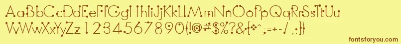 BoumboumFreeVersion-fontti – ruskeat fontit keltaisella taustalla