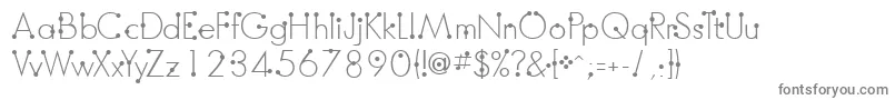 BoumboumFreeVersion-fontti – harmaat kirjasimet valkoisella taustalla