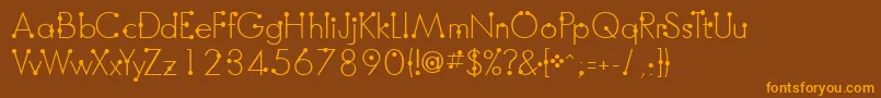 フォントBoumboumFreeVersion – オレンジ色の文字が茶色の背景にあります。