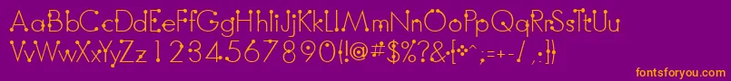 Шрифт BoumboumFreeVersion – оранжевые шрифты на фиолетовом фоне