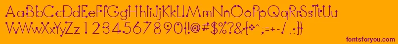 Шрифт BoumboumFreeVersion – фиолетовые шрифты на оранжевом фоне