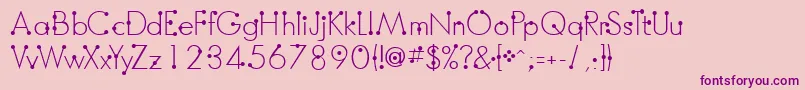 Шрифт BoumboumFreeVersion – фиолетовые шрифты на розовом фоне