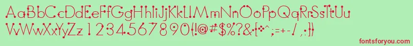Шрифт BoumboumFreeVersion – красные шрифты на зелёном фоне
