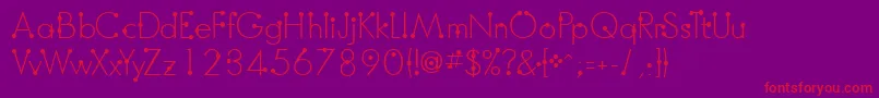 BoumboumFreeVersion-Schriftart – Rote Schriften auf violettem Hintergrund