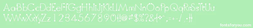 Шрифт BoumboumFreeVersion – белые шрифты на зелёном фоне