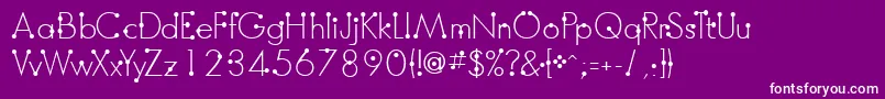 BoumboumFreeVersion-fontti – valkoiset fontit violetilla taustalla
