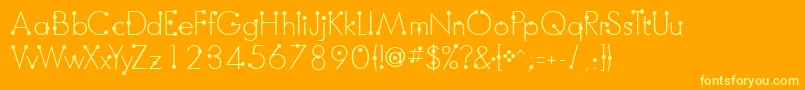 Шрифт BoumboumFreeVersion – жёлтые шрифты на оранжевом фоне