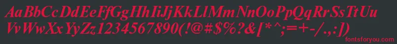 NewtoncfttBolditalic Font – Red Fonts on Black Background