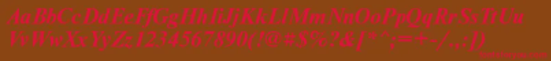 NewtoncfttBolditalic Font – Red Fonts on Brown Background