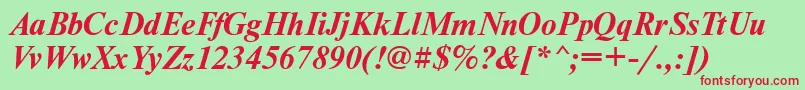 NewtoncfttBolditalic Font – Red Fonts on Green Background