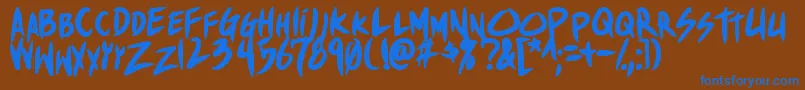 ShinakibapunxBold Font – Blue Fonts on Brown Background
