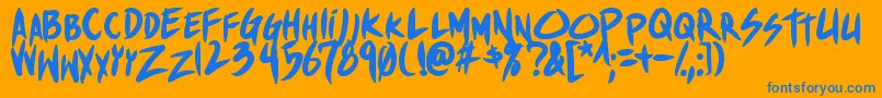 ShinakibapunxBold Font – Blue Fonts on Orange Background