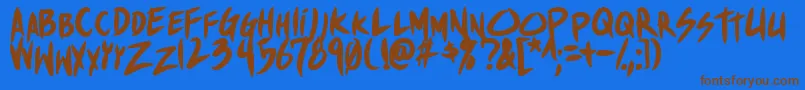 ShinakibapunxBold Font – Brown Fonts on Blue Background