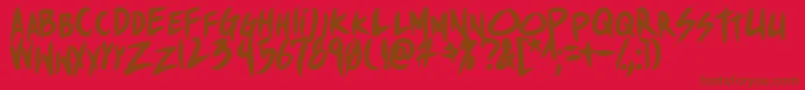ShinakibapunxBold Font – Brown Fonts on Red Background