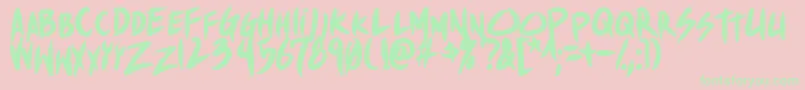 ShinakibapunxBold Font – Green Fonts on Pink Background