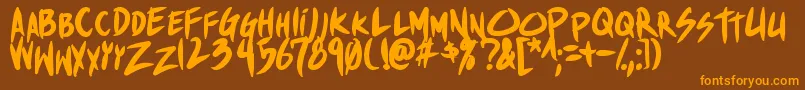 ShinakibapunxBold Font – Orange Fonts on Brown Background