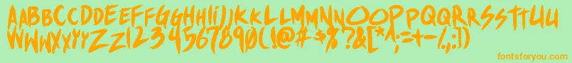 ShinakibapunxBold Font – Orange Fonts on Green Background