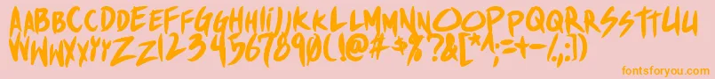 ShinakibapunxBold Font – Orange Fonts on Pink Background