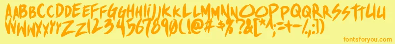 ShinakibapunxBold Font – Orange Fonts on Yellow Background