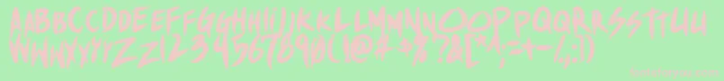 ShinakibapunxBold Font – Pink Fonts on Green Background