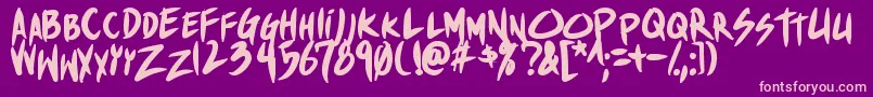 ShinakibapunxBold Font – Pink Fonts on Purple Background