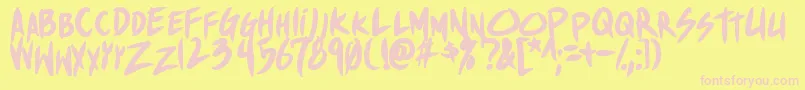 ShinakibapunxBold Font – Pink Fonts on Yellow Background