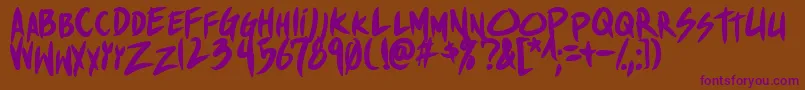 ShinakibapunxBold Font – Purple Fonts on Brown Background