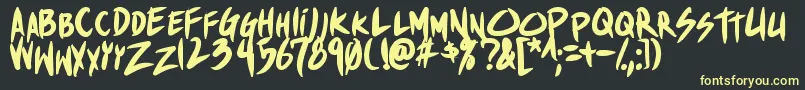 ShinakibapunxBold Font – Yellow Fonts on Black Background