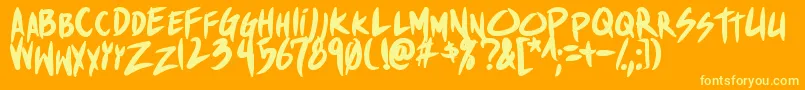 ShinakibapunxBold Font – Yellow Fonts on Orange Background