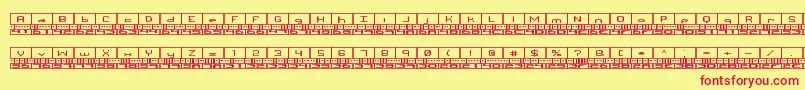 Binaryx Font – Red Fonts on Yellow Background