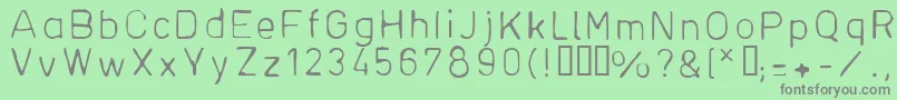 フォントPlantiya2 – 緑の背景に灰色の文字