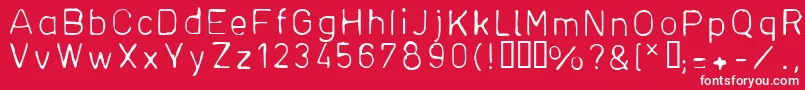 Plantiya2-Schriftart – Weiße Schriften auf rotem Hintergrund