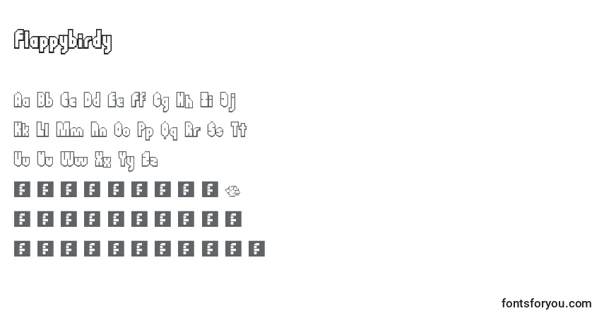 Schriftart Flappybirdy – Alphabet, Zahlen, spezielle Symbole