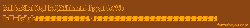 Flappybirdy Font – Orange Fonts on Brown Background