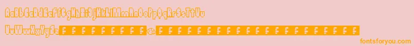 Flappybirdy-Schriftart – Orangefarbene Schriften auf rosa Hintergrund