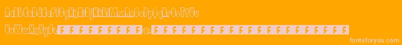 Flappybirdy-Schriftart – Rosa Schriften auf orangefarbenem Hintergrund