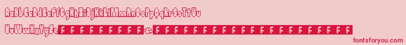 Flappybirdy-Schriftart – Rote Schriften auf rosa Hintergrund