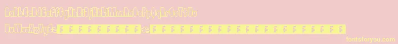 Flappybirdy-Schriftart – Gelbe Schriften auf rosa Hintergrund