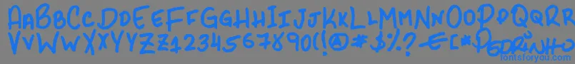 PhrScryptIi Font – Blue Fonts on Gray Background