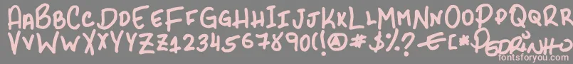 PhrScryptIi-Schriftart – Rosa Schriften auf grauem Hintergrund