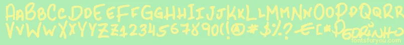 PhrScryptIi Font – Yellow Fonts on Green Background