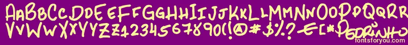 PhrScryptIi Font – Yellow Fonts on Purple Background