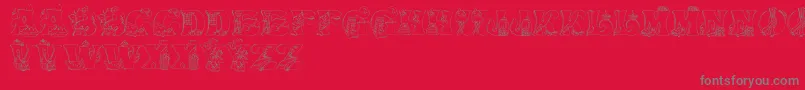 KitchenKapers1 Font – Gray Fonts on Red Background