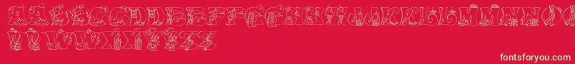 KitchenKapers1 Font – Green Fonts on Red Background