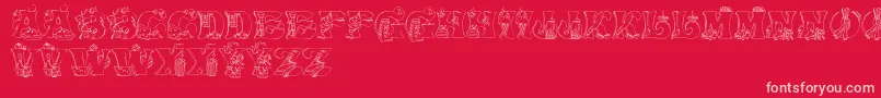 KitchenKapers1 Font – Pink Fonts on Red Background