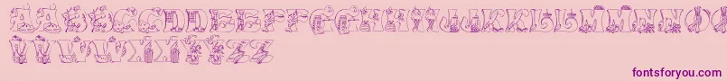 KitchenKapers1 Font – Purple Fonts on Pink Background