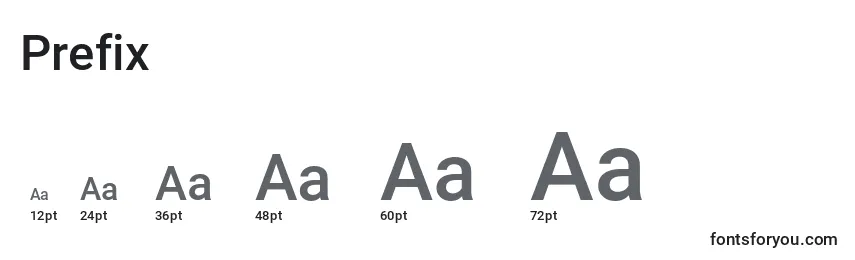 Größen der Schriftart Prefix
