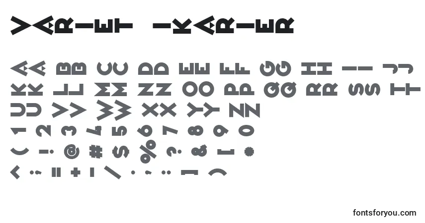A fonte VarietРІIkarier – alfabeto, números, caracteres especiais