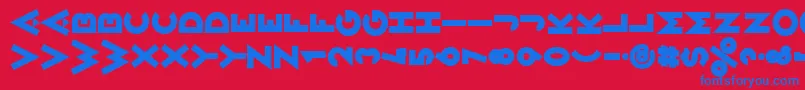 VarietРІIkarier-fontti – siniset fontit punaisella taustalla