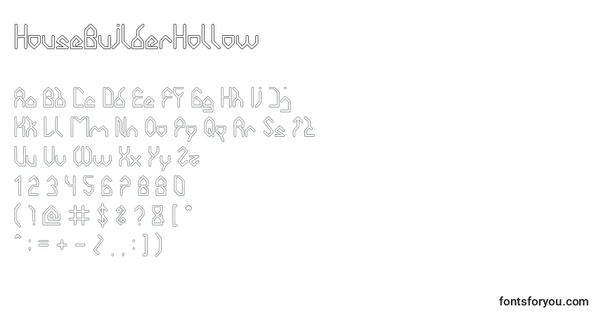 Schriftart HouseBuilderHollow – Alphabet, Zahlen, spezielle Symbole